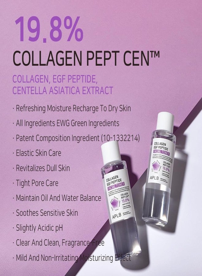 APLB Collagen EGF Peptide Facial Toner | Collagen PEPT CEN™ 19.8% 5.41 FL.OZ/Korean Skincare, Elasticity Care, Replenishing Moisture, Revitalize for Gentle and Improve Skin Texture - Image 3