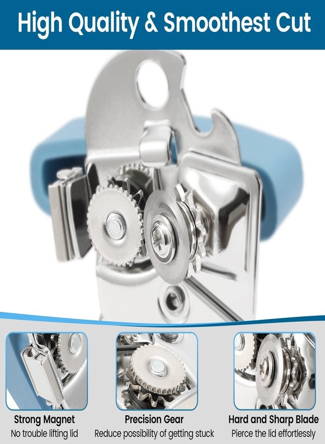 Vayvnt Heavy Duty Manual Can Opener with Magnet and Bottle Opener, Vayvnt Stainless Steel Can Opener, Oversized Handle Easy Use, Multifunctional Kitchen Essentials for Seniors, Sharp Blade&Smooth Edge, Blue - Image 3