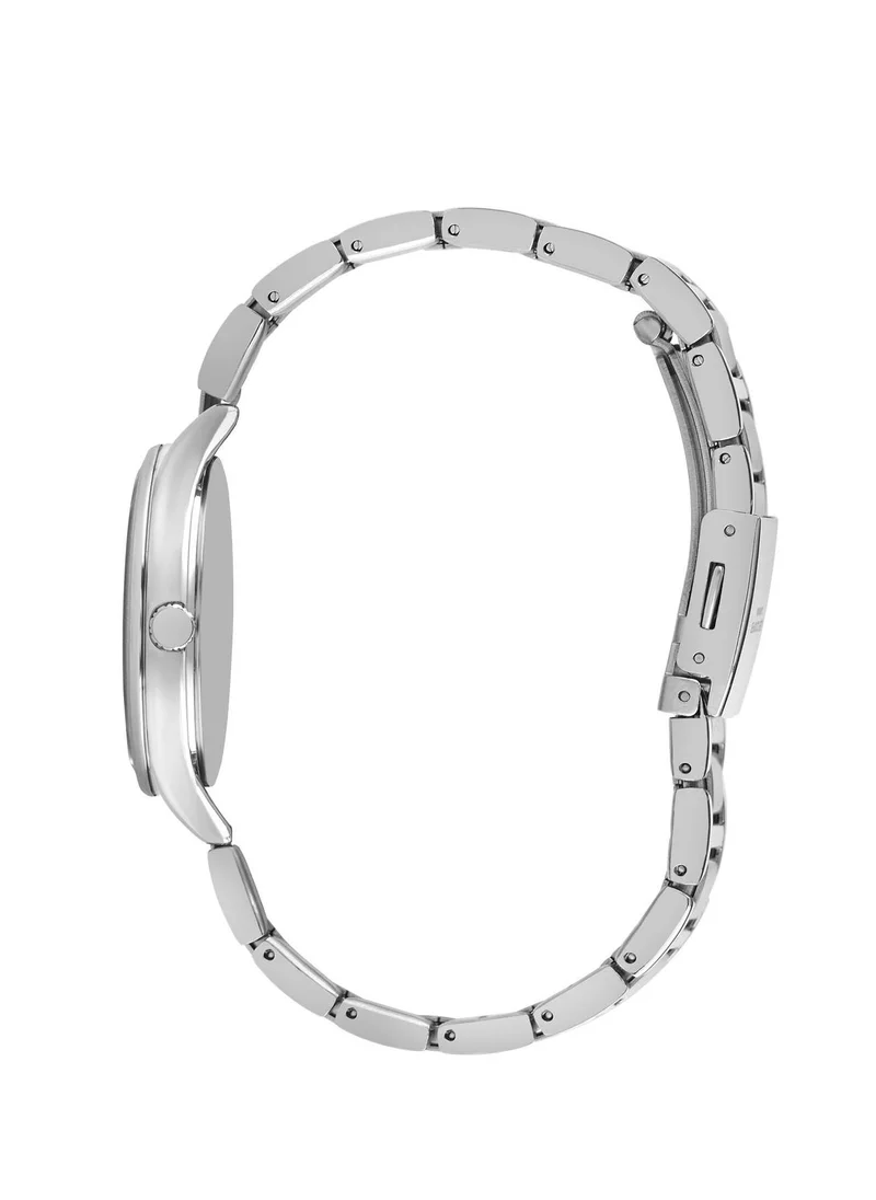 لي كوبر Lee Cooper Women's Quartz Movement Watch, Analog Display and Metal Strap - LC07518.390, Silver