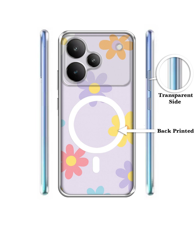 Casotec Case Cover for Realme P4 Pro 5G Spring Daisy Garden MagSafe Ring Design (Not MagSafe Compatible) | UV Printed Soft TPU Shockproof Back Case for Realme P4 Pro 5G - Image 2