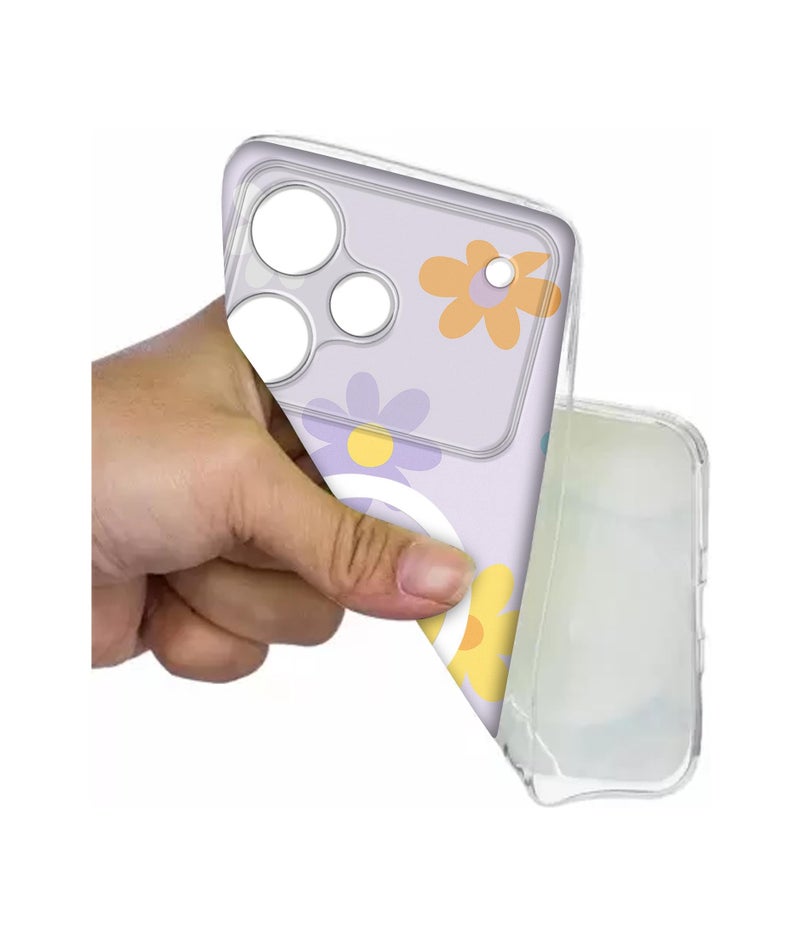 Casotec Case Cover for Realme P4 Pro 5G Spring Daisy Garden MagSafe Ring Design (Not MagSafe Compatible) | UV Printed Soft TPU Shockproof Back Case for Realme P4 Pro 5G - Image 4