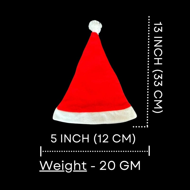 Salvus App SOLUTIONS Salvus APP SOLUTIONS Christmas Special Santa Claus HatCap Short Plush with White Cuffs NonWoven Fabric for Costume Party Christmas Fancy Dress Competition Pack of 12_Standard - Image 2