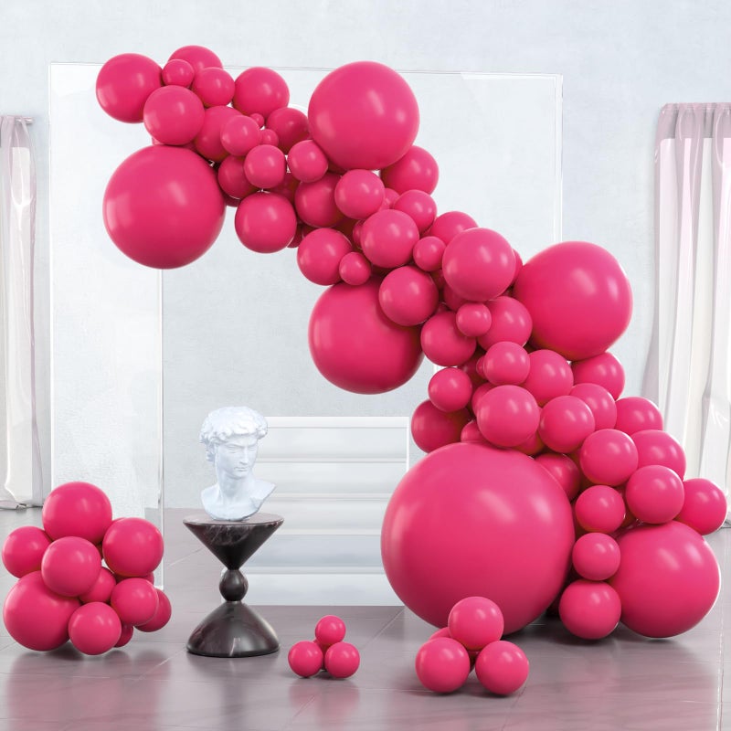 PartyWoo Hot Pink Balloons 127pcs Different Sizes of 36 18 12 10 5 Inch Magenta Fuchsia Balloon Arch Kit for Baby Shower Bachelorette Wedding Bridal Shower Birthday Party Decorations PinkY12 - Image 3
