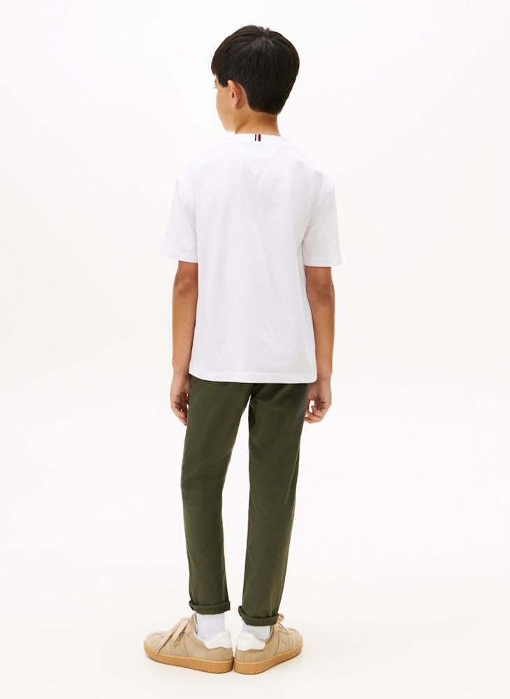 تومي هيلفيغر تيشيرت أطفال بعلم وياقة مستديرة - Image 2