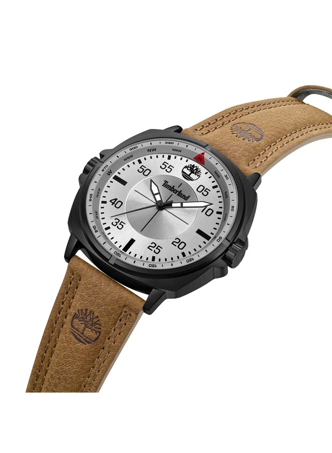 تمبرلاند Williston Grey Dial Leather Strap Analog Watch for Men, 48mm