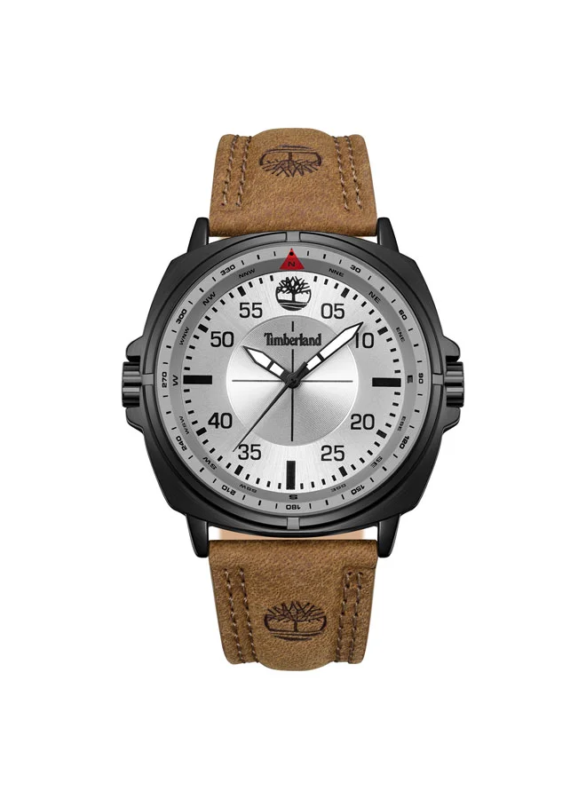 Williston Grey Dial Leather Strap Analog Watch for Men, 48mm