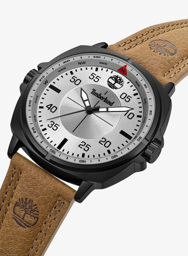 تمبرلاند Williston Grey Dial Leather Strap Analog Watch for Men, 48mm
