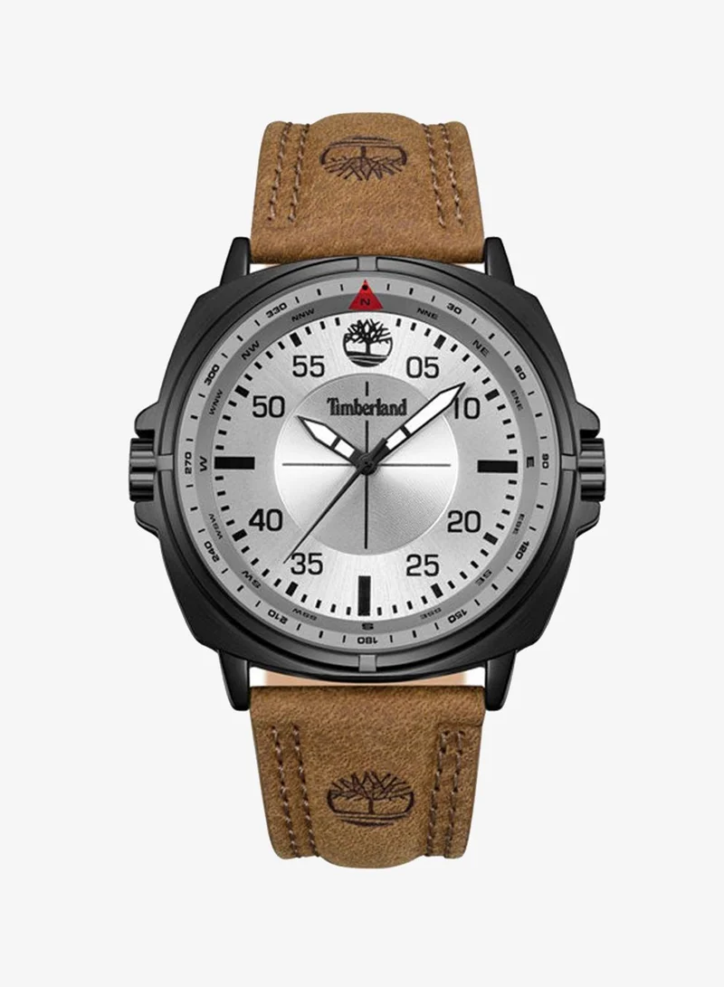 تمبرلاند Williston Grey Dial Leather Strap Analog Watch for Men, 48mm