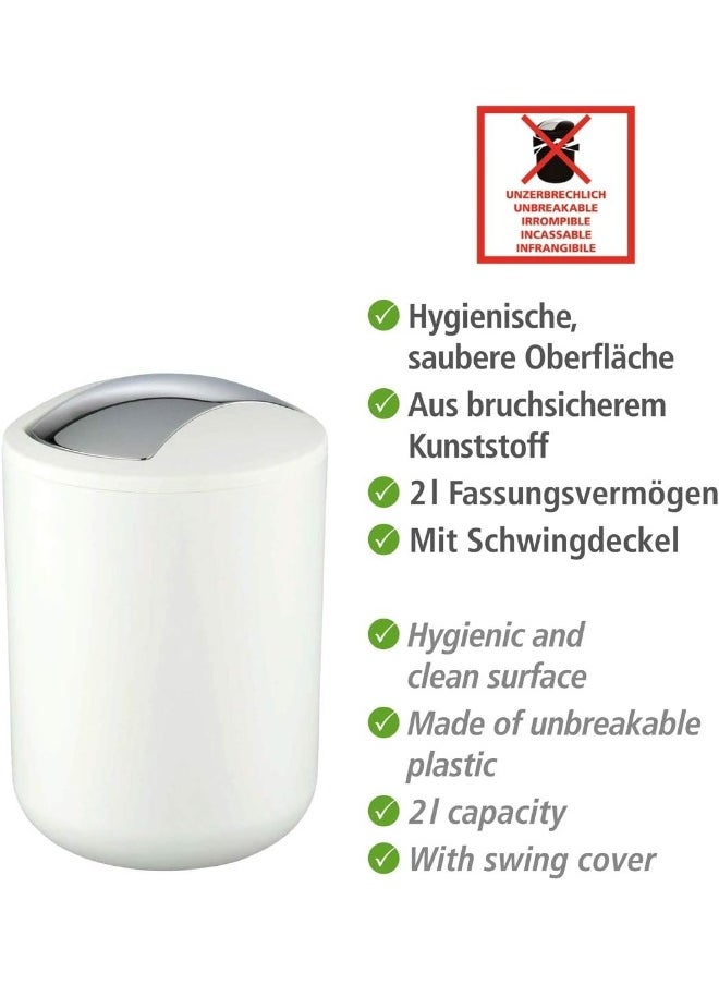 Wenko Wenko Brasil Swing Cover Bin, White, 2 L  - Image 3