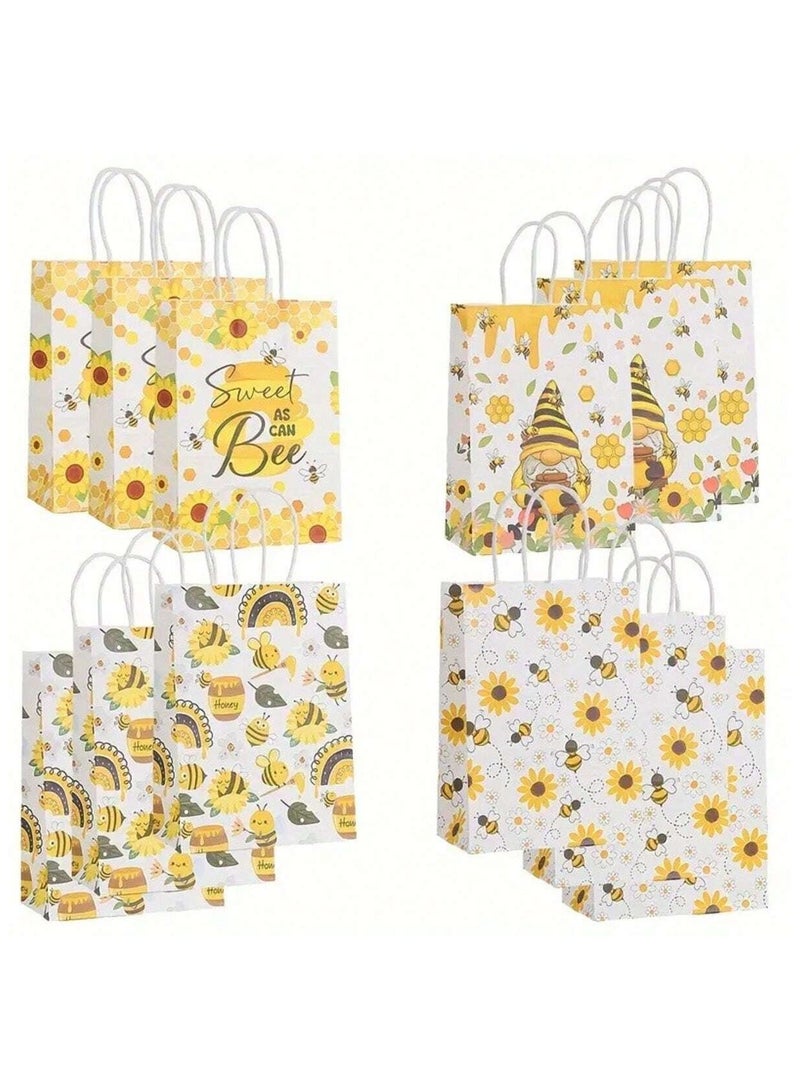 توزيعات اكياس هدايا بتصميم رسومات نحله متنوعه و تحتوي على عبارات تحفيزيه ١٢ قطعه من الاكياس تناسب جميع انواع الحلويات والهدايا - Image 2