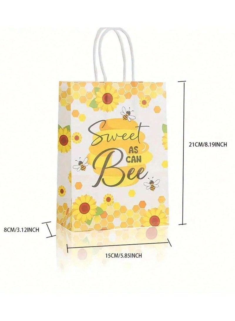 توزيعات اكياس هدايا بتصميم رسومات نحله متنوعه و تحتوي على عبارات تحفيزيه ١٢ قطعه من الاكياس تناسب جميع انواع الحلويات والهدايا - Image 5