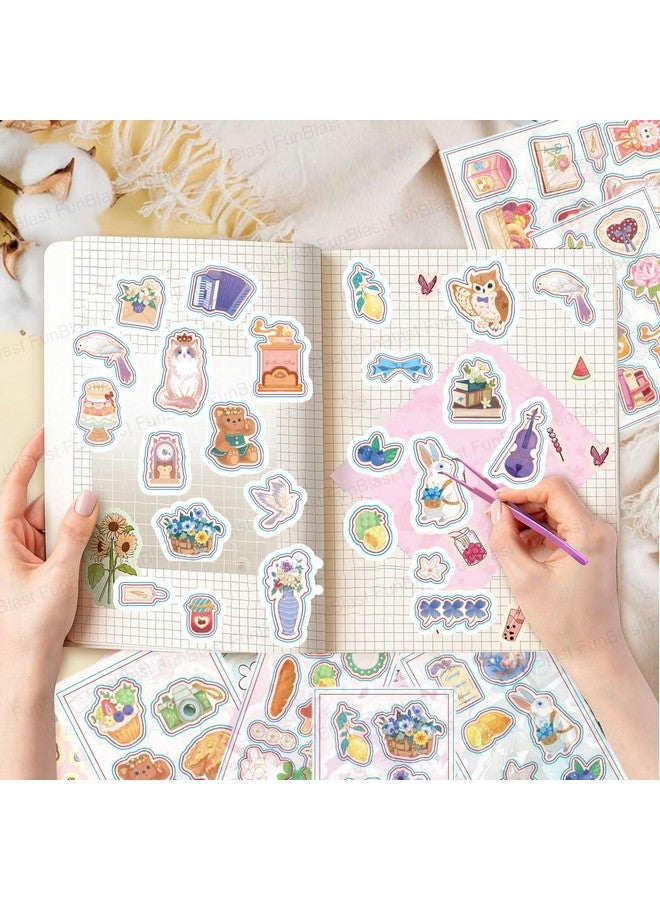 FunBlast Kawaii Stickers Set - 48 Sheet (340+ Pcs) DIY 3D Stickers for Girls, Aesthetic Sticker, Self-Adhesive Stickers, Stickers for Journaling, Scrapbooking, Cute Stickers Set (Green) - Image 5
