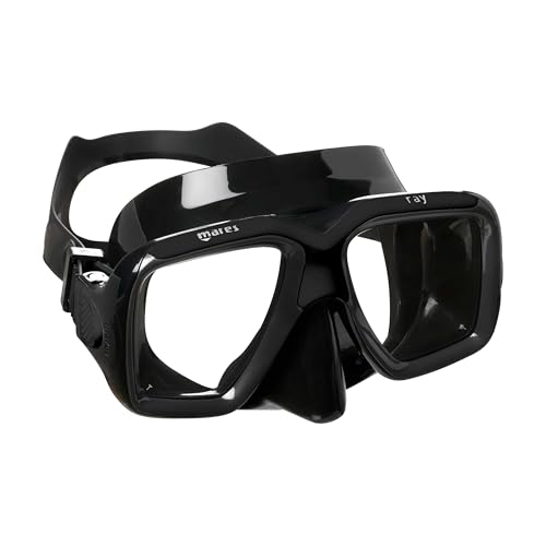 Mares Ray Scuba Diving Snorkeling Mask Adult Wide Field of Vision Ergonomic TwoLens Silicone Skirt Underwater Mask with XShaped Strap Black - Image 3