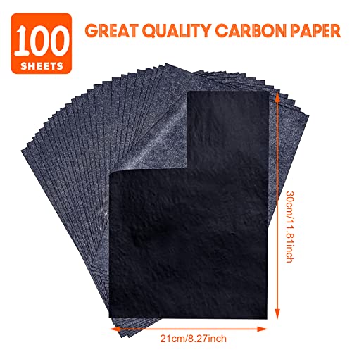 PSLER 100 Sheets Carbon Paper Sheets, Carbon Transfer Paper for DIY Woodworking, Canvas and Other Art Craft Surfaces(7.3 by 10 Inch) - Image 2