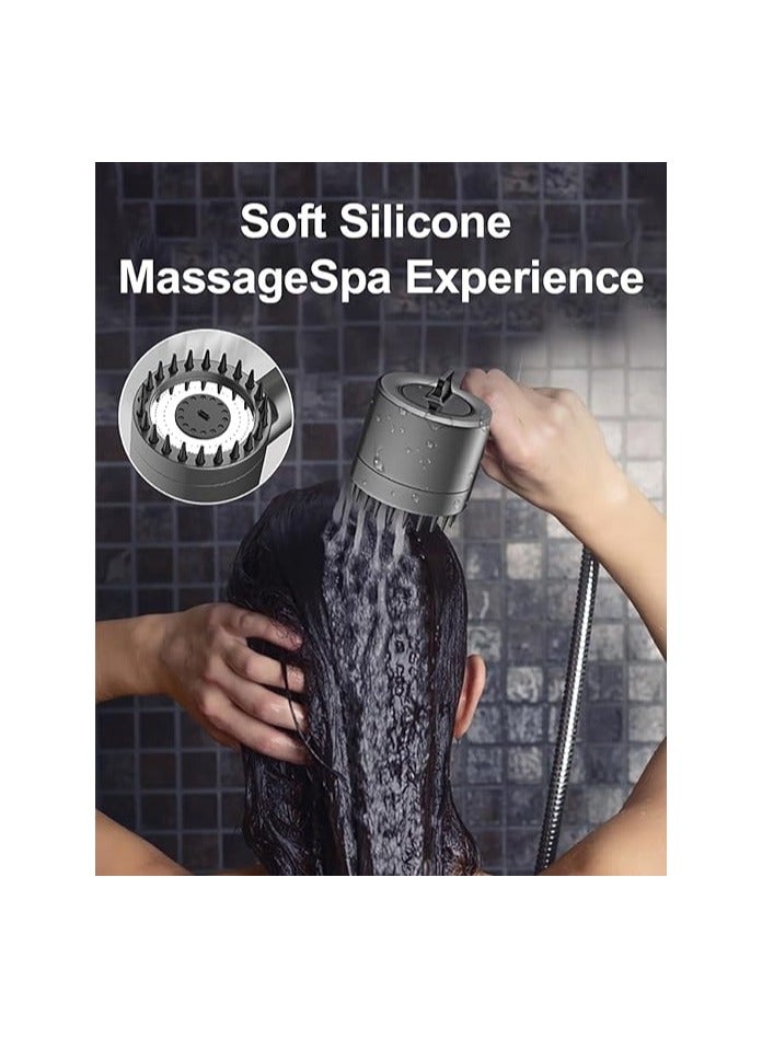 رأس دش عالي الضغط، رأس دش موفر للمياه مع خرطوم دش بطول 1.45 متر وحامل دش، حمام قابل للتعديل بثلاثة أوضاع، رأس دش مضاد للتكلسات مع زر إيقاف المياه - Image 4