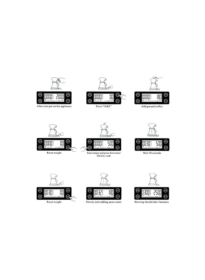 Decdeal Coffee Drip Scale Accurate Electric Kitchen Scale with Large Clear LCD Display Coffee Scale with Timer and Tare Function - Image 5