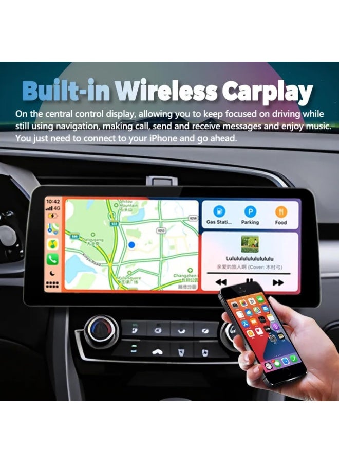 Vierex Fit Honda Civic Car Stereo Android Screen With Apple Carplay Android Auto Honda Civic 2016-2021 Fast Interface AHD Camera Included 4G&WIFI QLED (12.3" 4+32GB Carplay) - Image 3