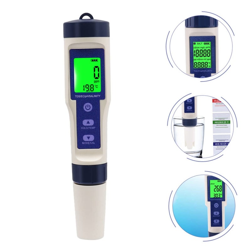 Veemoon Digital Tester for Saltwater Aquarium Multipurpose Portable Digital High Precision Water Quality Tester - Image 5