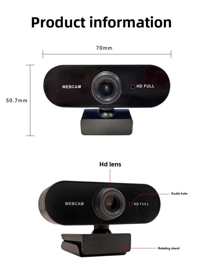 Computer Camera 1080Pusb Camera Video Conference Special Driver-Free Webcam For Postgraduate Entrance Examination Class-Color:A13 HD (1080P) Multi-function Bracket/USB Socket Driver-free Plug And Play  - Image 1