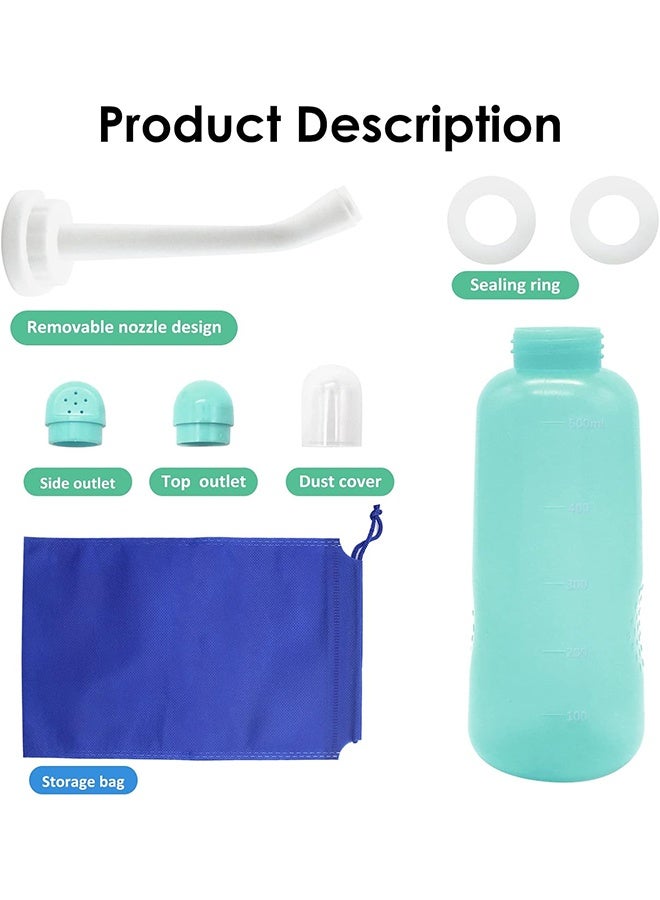 JS Portable Bidet Sprayer Travel Shattaf for Toilet Personal Hygiene Cleaning, Soothing Postpartum Care, Baby Care Travel Bidet with Hand Held Bidet Bottle, 500ml (Green Color) - Image 3