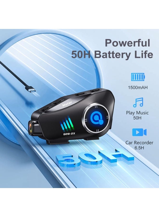 خوذة دراجة نارية Q28-2X فردية مع سماعة بلوتوث، مسجل كاميرا لاسلكي - Image 3