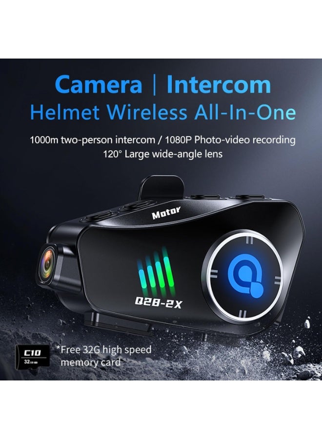 خوذة دراجة نارية Q28-2X فردية مع سماعة بلوتوث، مسجل كاميرا لاسلكي - Image 5