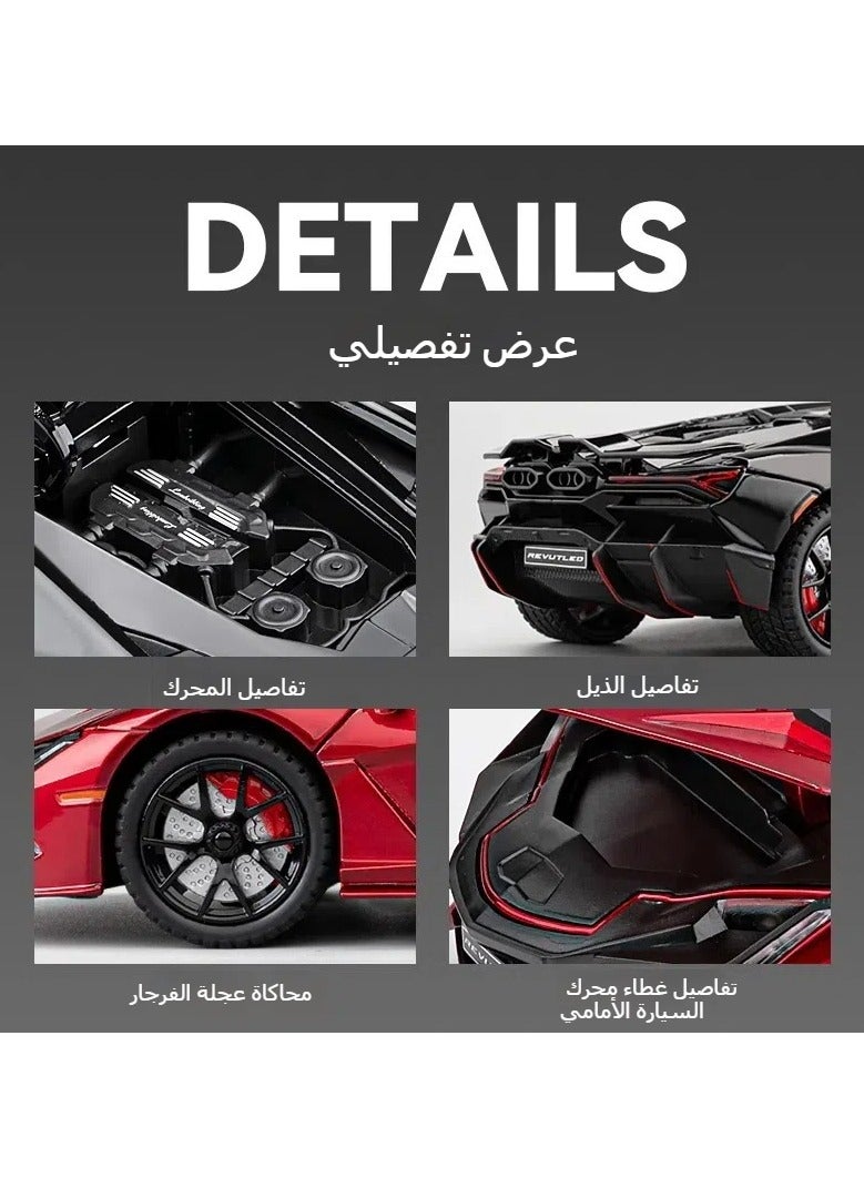 general 1/24 Lamborghini Golden Bull Alloy Sports Car Model Boy's Car Toy Trendy Collectible Display Piece - Image 4