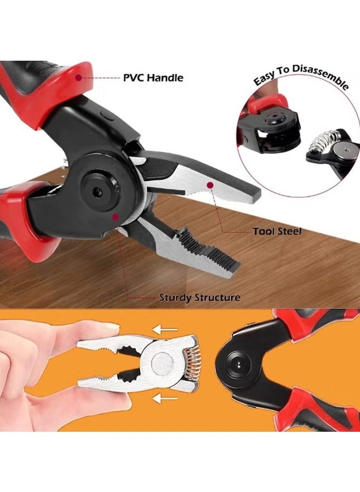 دينكس مجموعة ادوات شديدة التحمل ومتعددة الاستخدامات 5 في 1، كماشة تعرية الاسلاك وقواطع الكابلات وكماشة تجعيد - Image 5