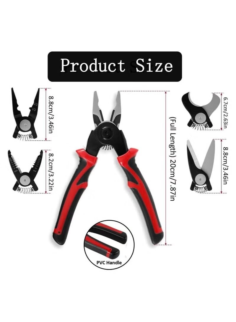 دينكس مجموعة ادوات شديدة التحمل ومتعددة الاستخدامات 5 في 1، كماشة تعرية الاسلاك وقواطع الكابلات وكماشة تجعيد - Image 2