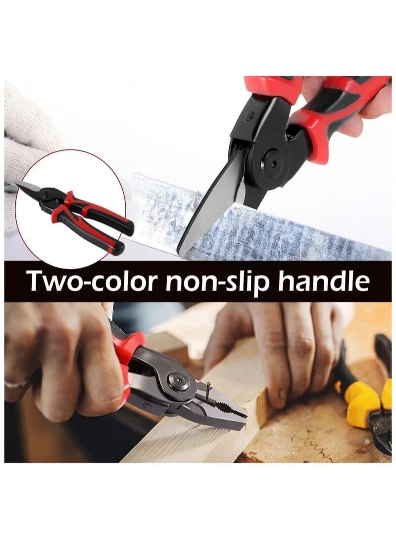 دينكس مجموعة ادوات شديدة التحمل ومتعددة الاستخدامات 5 في 1، كماشة تعرية الاسلاك وقواطع الكابلات وكماشة تجعيد - Image 3