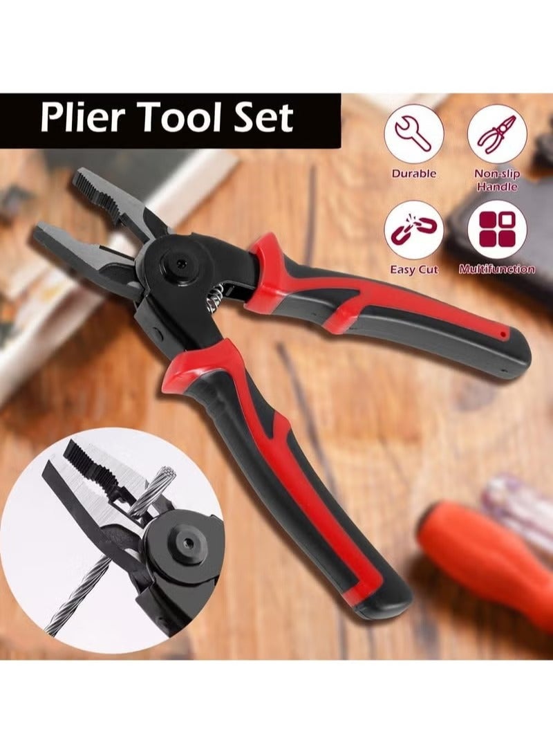 دينكس مجموعة ادوات شديدة التحمل ومتعددة الاستخدامات 5 في 1، كماشة تعرية الاسلاك وقواطع الكابلات وكماشة تجعيد - Image 4