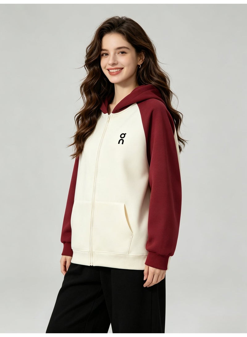 On Running Men's and women's matching raglan sleeves hooded cardigan jacket - Image 5