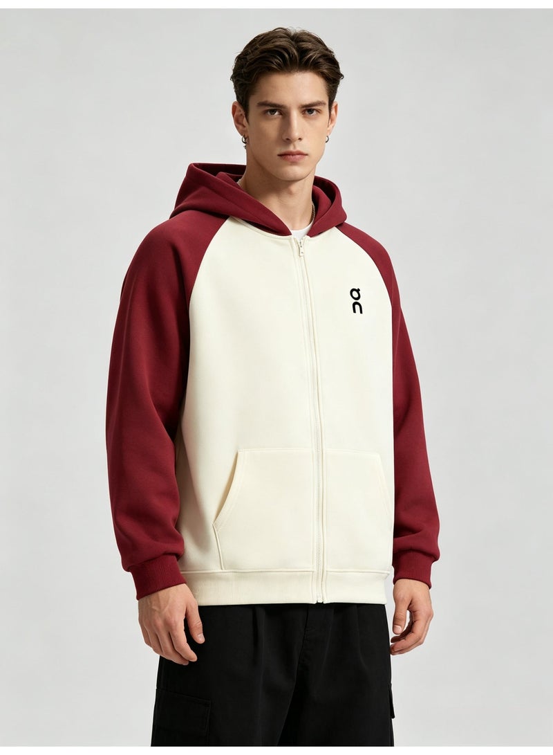 On Running Men's and women's matching raglan sleeves hooded cardigan jacket - Image 2