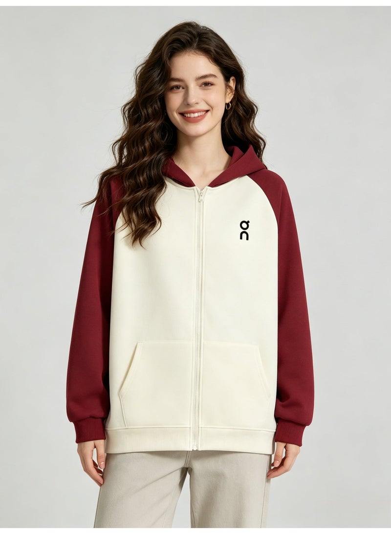 On Running Men's and women's matching raglan sleeves hooded cardigan jacket - Image 4