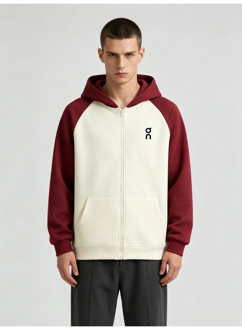 On Running Men's and women's matching raglan sleeves hooded cardigan jacket - Image 1