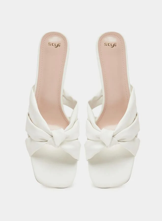 Styli Multi Cross Strap Kitten Heel Sandals