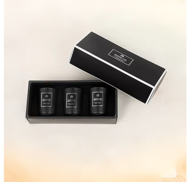 JAYATO 3 Pack Scented Candles Gift Set with Gift Box for Home, Natural Soy Wax, Candles for Home Scented, Oud Candles Set - Aromatherapy, Bath, Yoga, Long Lasting Portable Aromatherapy Candle,Best Gift for Women, Black, Agarwood - Image 4