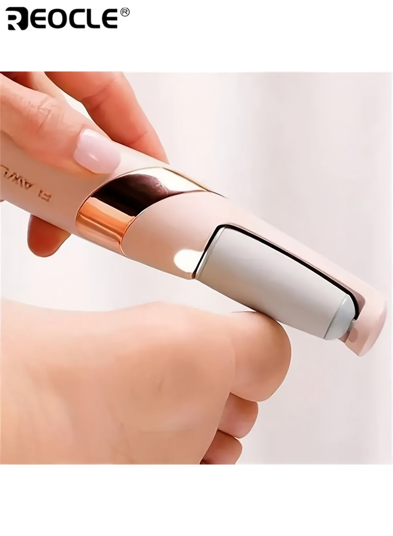 REOCLE Electric Foot Grinder with Rechargeable Battery and 2 Grinding Heads Pedicure Machine with Coarse Fine Settings for Dead Skin Removal - Image 1