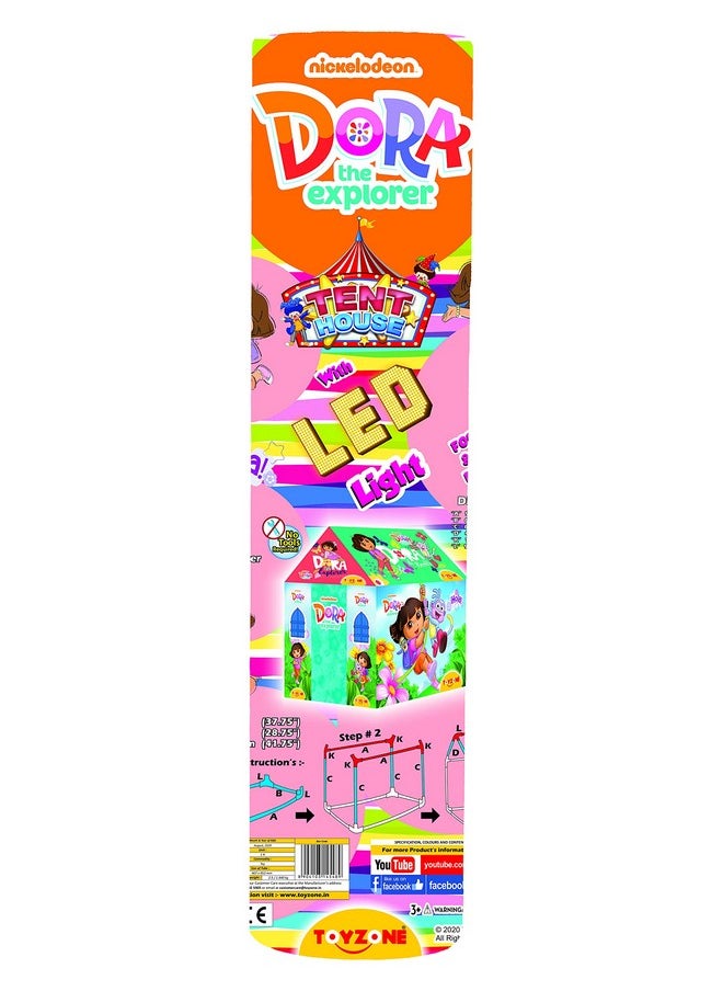 Toy Zone Toyzone Dora Tent House 5'' -45663 | Kids Play Tent House | Dora Kids Tent | Jumbo Size Extremely Light Weight | Outdoor & Indoor Play Tent with LED | Easy to Assemble | Boys & Girls age 3 + Years and Above  - Image 2