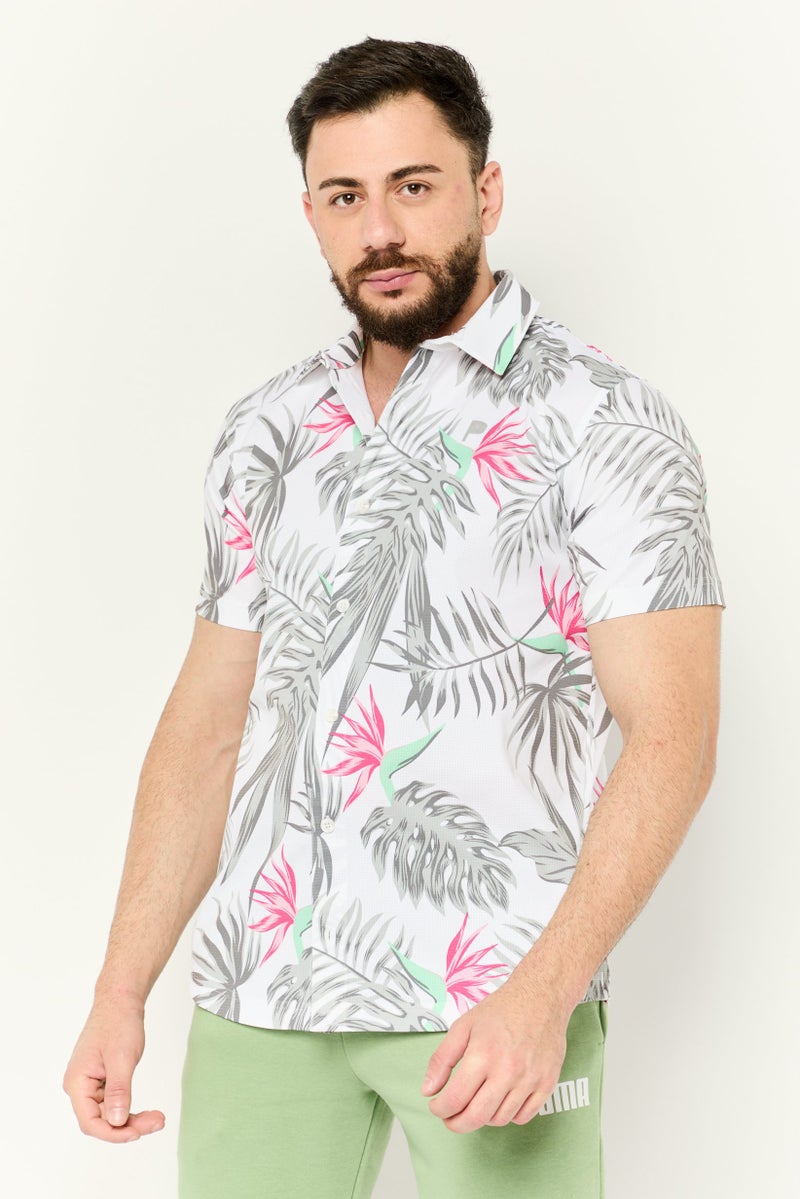 PUMA Puma x Palm Tree Crew Men Sportswear Fit Short Sleeve Golf Shirt, Multicolor - Image 1