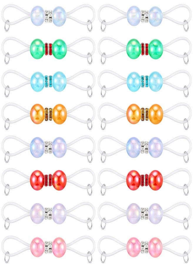 Jamntower 8 Pairs Non Piercing Faux Body Jewelry Adjustable Silicone Noose Rings Multicolor Fake Pearl Bead Barbell for Women(Color 2) - Image 1
