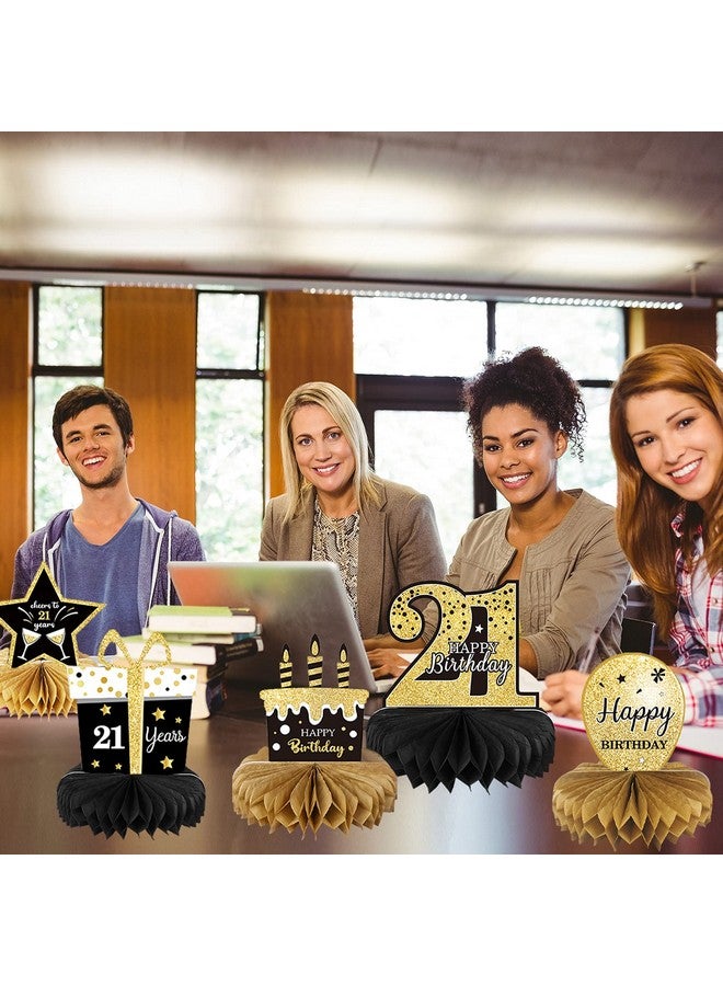 Tevxj 9 Pieces 21St Birthday Decoration 21St Birthday Centerpieces For Tables Decorations Cheers To 21 Years Honeycomb Table Topper For Men And Women 21 Years Birthday Party Decoration Supplies(21St) - Image 5