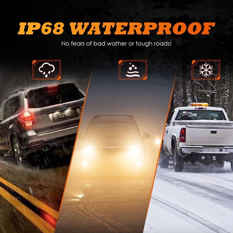 GLOBLED Amber LED Pods, 3 Inch Fog Lights 50W Small Flood Pods Lights IP68 LED Driving Fog Light Yellow Offroad Lights Ditch Lights Bumper Lights Compatible with Truck Motorcycle ATV UTV SUV Boat - Image 5