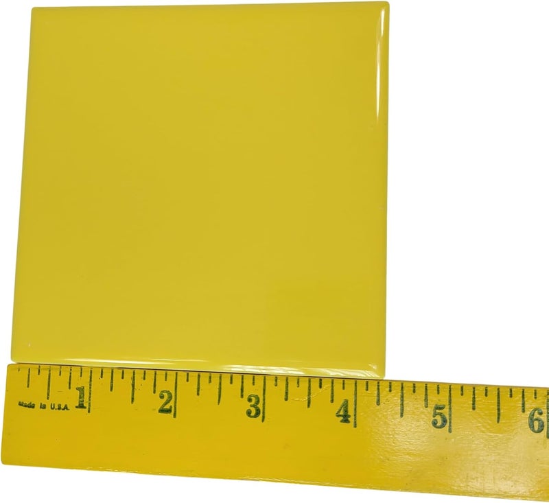 Daltile Sunflower Yellow Ceramic Tile 4.25 in Vintage Subway Square Shower Bathroom Kitchen Backsplash Mosaic Arts Crafts 10 Piece Pack - Image 2