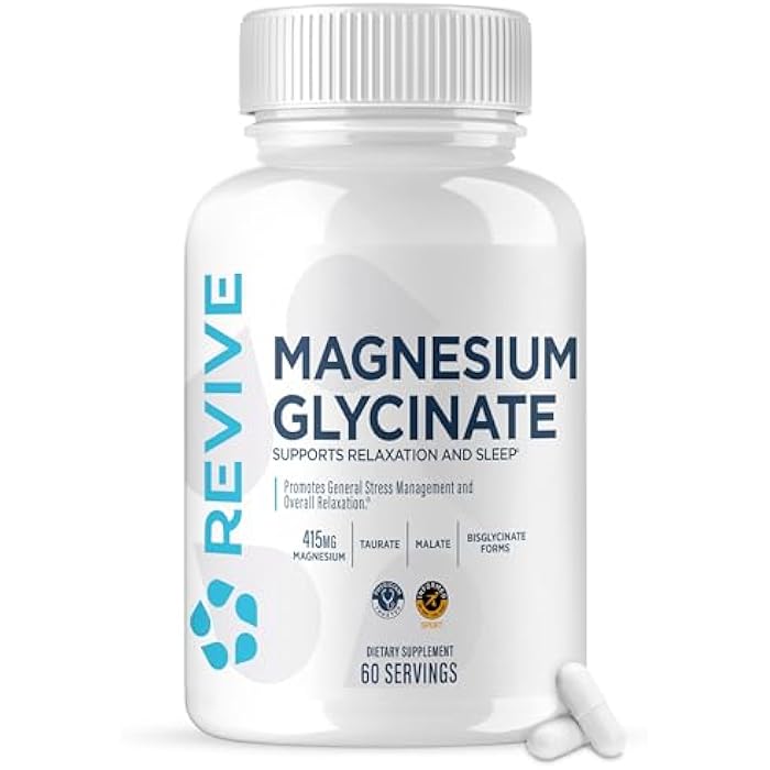 revive ريفايف إم دي بيور ماغنيسيوم جليسينات 200mg – مكمل عالي الامتصاص للاسترخاء، تخفيف التوتر، دعم النوم والذاكرة – يعزز عظام قوية، وظائف عصبية وعضلية صحية (60 حصة) - Image 1