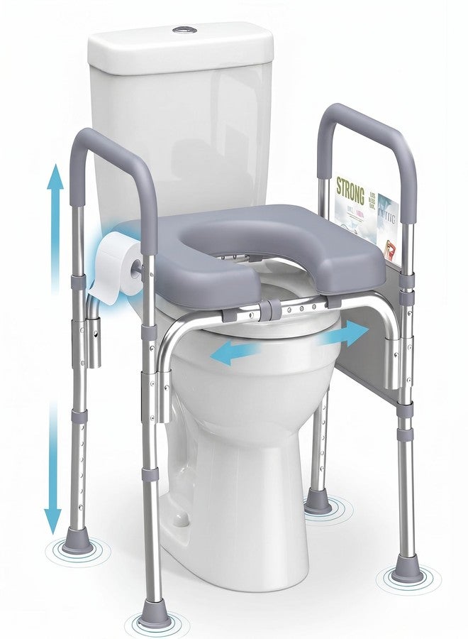 Protraverse Raised Toilet Seat with Handles,Adjustable Height & Width 400lb Capacity Toilet Seat Risers,Secure Support for Seniors, Bariatric & Disabled,Fit Any Toilet for Easy & Independent Use - Image 1