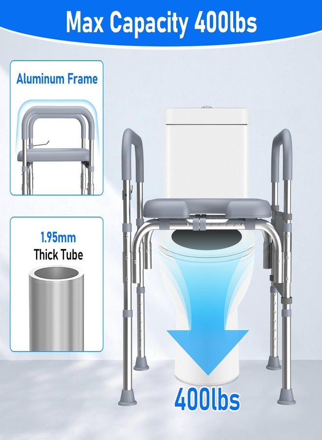 Protraverse Raised Toilet Seat with Handles,Adjustable Height & Width 400lb Capacity Toilet Seat Risers,Secure Support for Seniors, Bariatric & Disabled,Fit Any Toilet for Easy & Independent Use - Image 2