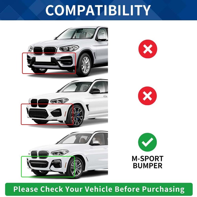 XPHAZZ Carbon Fiber Pattern Front Lip Compatible with BMW (2018-2021) X3 G01 (2019-2021) X4 G02 M-Sport Model ABS Bumper Air Splitter - Image 2