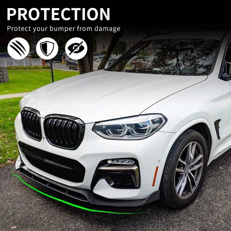 XPHAZZ Carbon Fiber Pattern Front Lip Compatible with BMW (2018-2021) X3 G01 (2019-2021) X4 G02 M-Sport Model ABS Bumper Air Splitter - Image 3