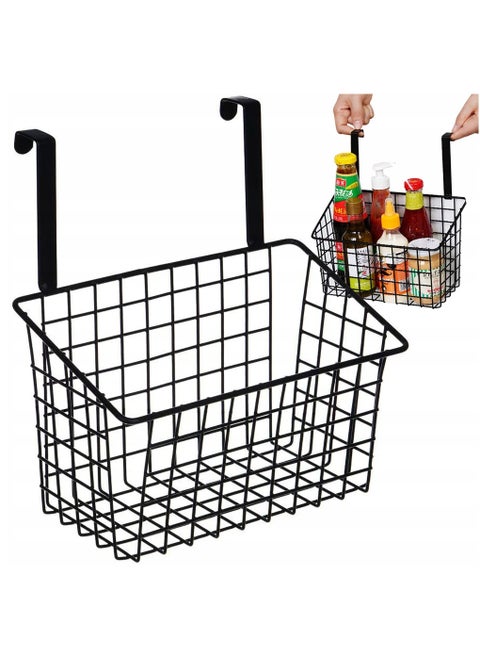 1pc Classic Style Metal Over-the-Door Hanging Storage Basket, No-Drill Installation, Multipurpose Organizer for Dorm and Bedroom, Ideal for Bathroom Essentials and Miscellaneous Items